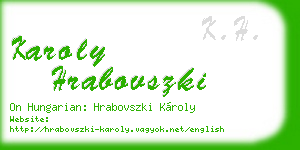 karoly hrabovszki business card